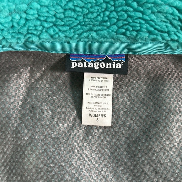 Women’s Patagonia Retro-X Fair Aqua Turquoise Fleece Zip Up Jacket - Picture 8 of 8